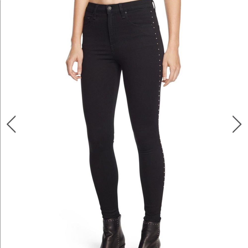rag and bone “dive jeans” studded skinnys